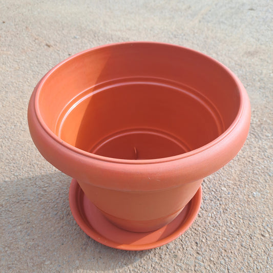 14 inches plastic pot with plate